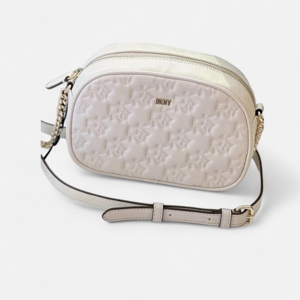 DKNY Ivory Embossed Crossbody Bag
